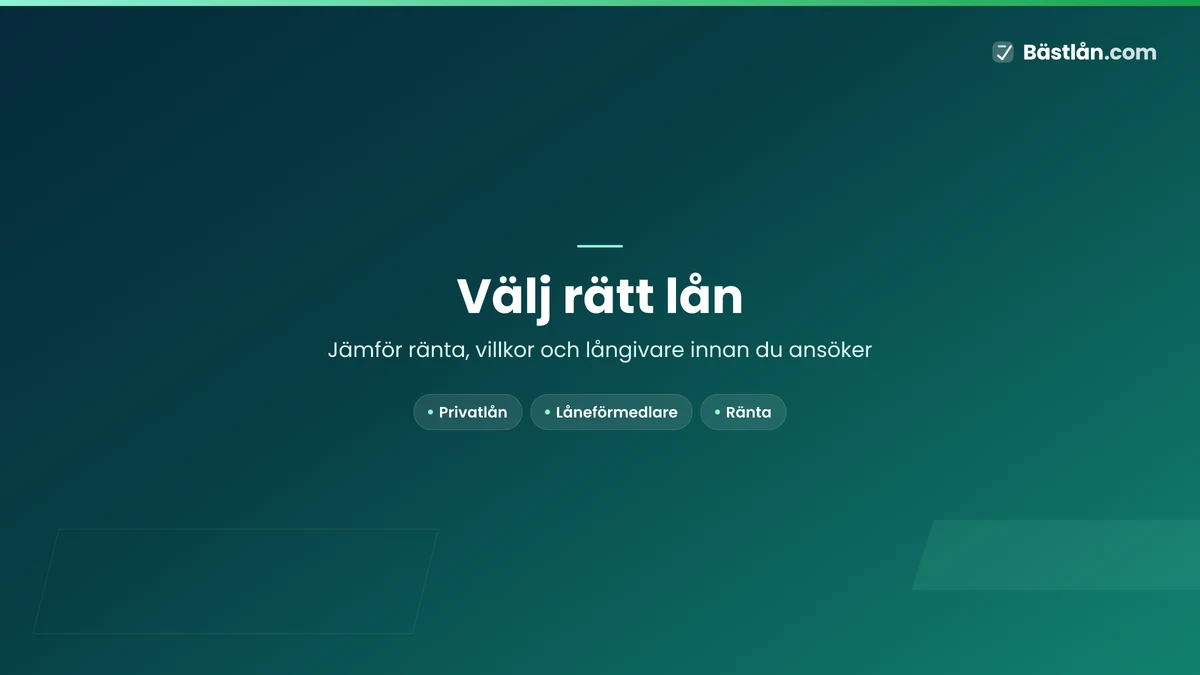 Hur väljer du det bästa lånet